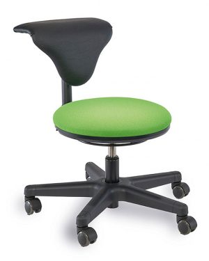 Erzieherstuhl Neflex in Grün ohne Armlehnen (schwarze Rückenlehne), Sitzbezug Polyester oder Microfaser