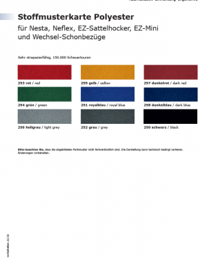 Stoffmusterkarte Polyester